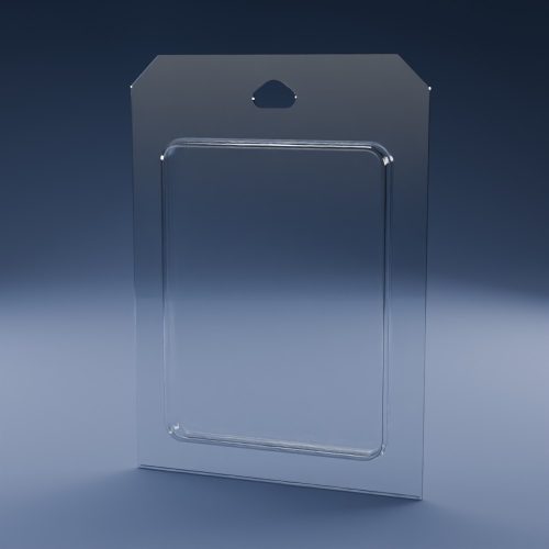 Blisteræske BLIBOX 030 i klar PET-plast – indvendige mål 68 × 90 × 9 mm