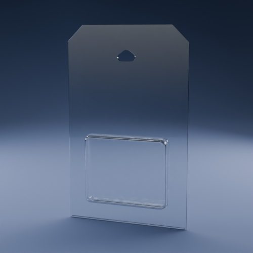 Blisteræske BLIBOX 041 i klar PET-plast – indvendige mål 47 × 38 × 8 mm