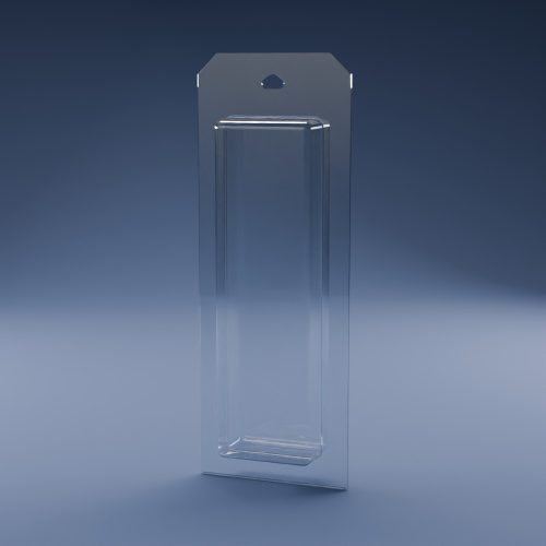 Blisteræske BLIBOX 046 i klar PET-plast – indvendige mål 44 × 148 × 30 mm