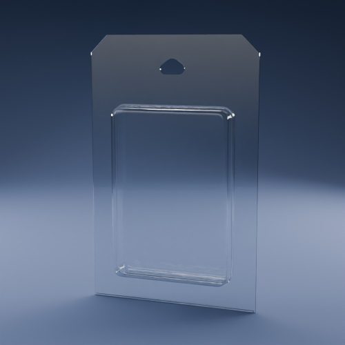 Blisteræske BLIBOX 055 i klar PET-plast – indvendige mål 63 × 90 × 16 mm