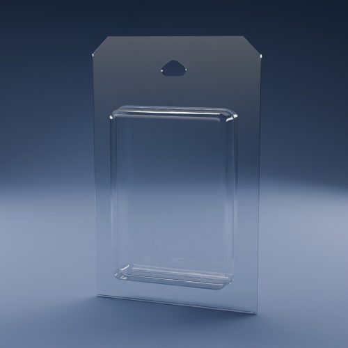 Blisteræske BLIBOX 056 i klar PET-plast – indvendige mål 63 × 90 × 25 mm
