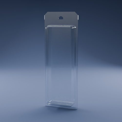 Blisteræske BLIBOX 062 i klar PET-plast – indvendige mål 73 × 213 × 40 mm
