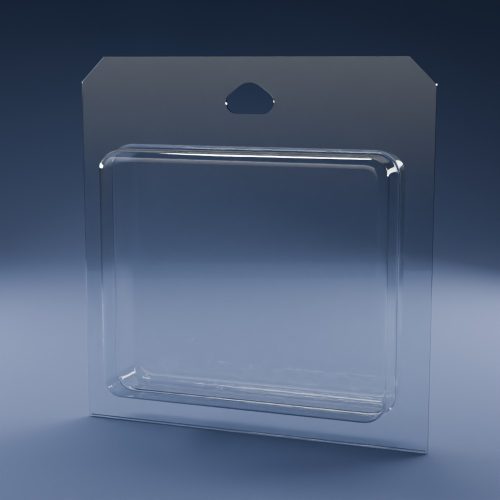 Blisteræske BLIBOX 110 i klar PET-plast – indvendige mål 105 × 90 × 29 mm