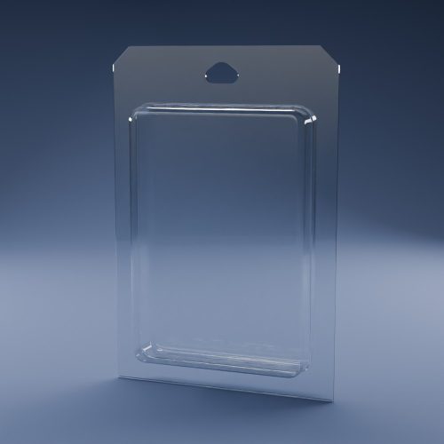 Blisteræske BLIBOX 130 i klar PET-plast – indvendige mål 89 × 128 × 25 mm