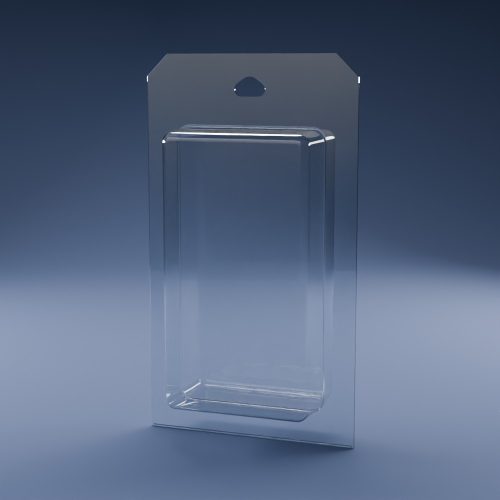 Blisteræske BLIBOX 141 i klar PET-plast – indvendige mål 62 × 114 × 40 mm