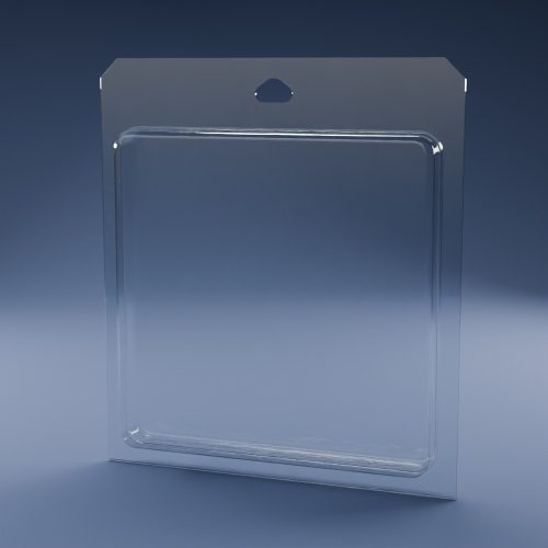 Blisteræske BLIBOX 150 i klar PET-plast – indvendige mål 152 × 152 × 22 mm
