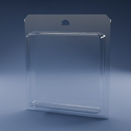 Blisteræske BLIBOX 155 i klar PET-plast – indvendige mål 149 × 149 × 39 mm