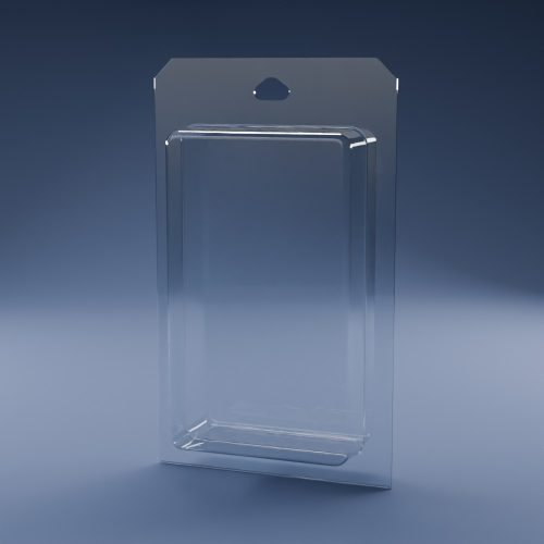 Blisteræske BLIBOX 182 i klar PET-plast – indvendige mål 87 × 147 × 45 mm