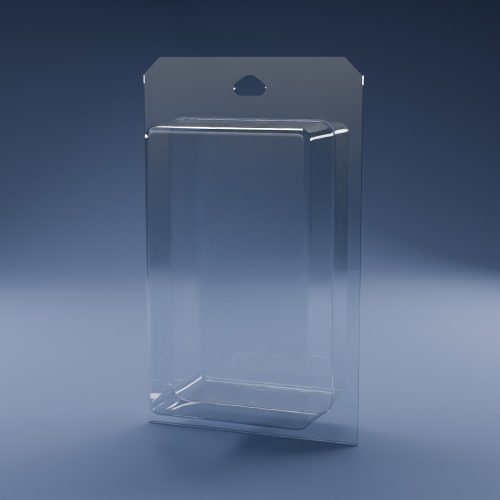 Blisteræske BLIBOX 184 i klar PET-plast – indvendige mål 86 × 146 × 70 mm