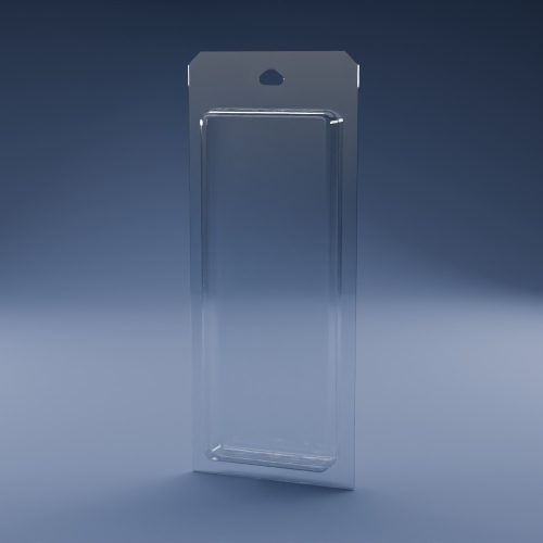Blisteræske BLIBOX 210 i klar PET-plast – indvendige mål 92 × 241 × 31 mm