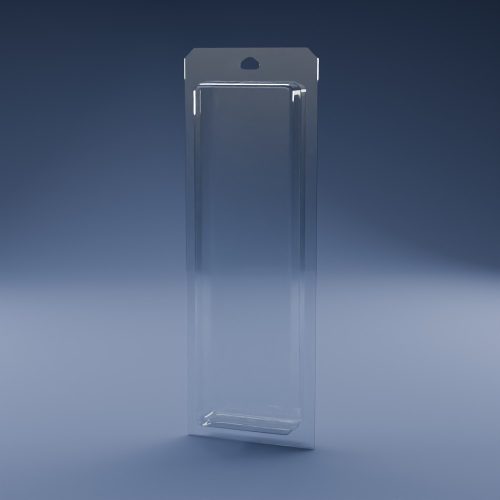 Blisteræske BLIBOX 262 i klar PET-plast – indvendige mål 90 × 302 × 40 mm