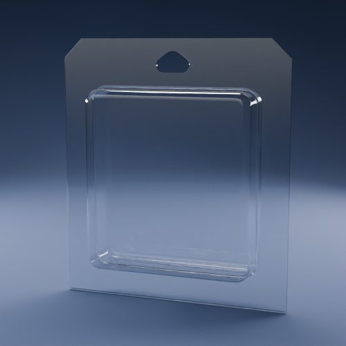 Blisteræske BLIBOX 280 i klar PET-plast – indvendige mål 80 × 86 × 25 mm