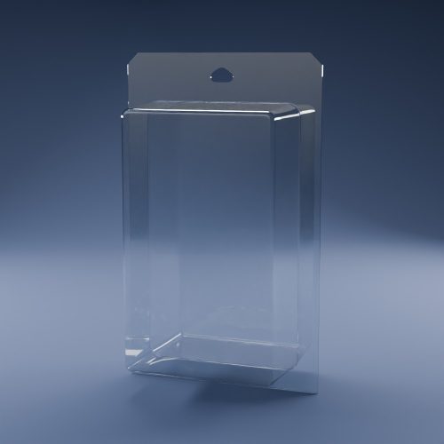 Blisteræske BLIBOX 321 i klar PET-plast – indvendige mål 120 × 200 × 110 mm
